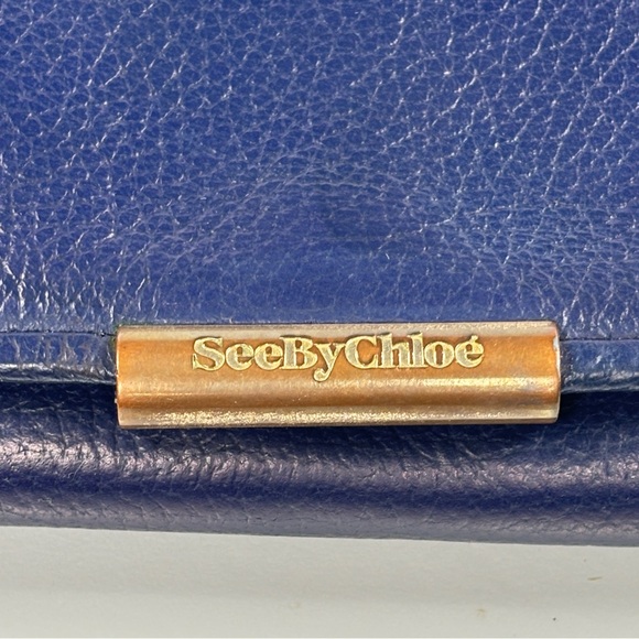See by Chloé Navy Leather flap Wallet. Beige interior - Picture 7 of 11